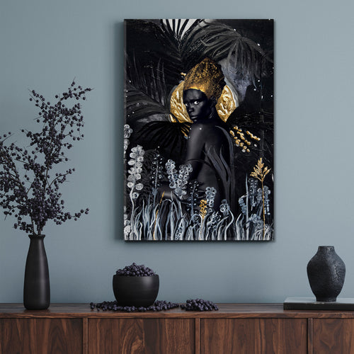 DARK TESTAMENT BLACK AND GOLD Woman Mind-Blowing Abstract Surreal