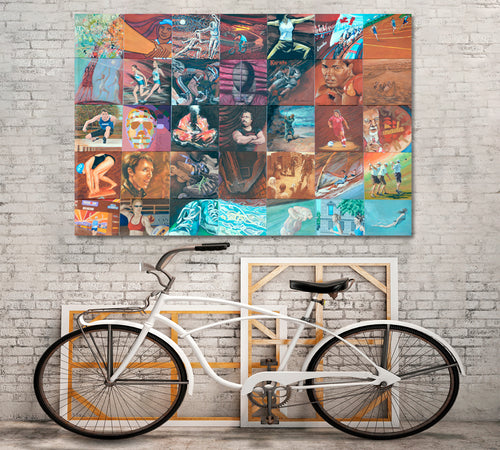 SPORT Kids Teenager Motivational Active Life Concept Unique Street Art Urban Graffiti Canvas Print