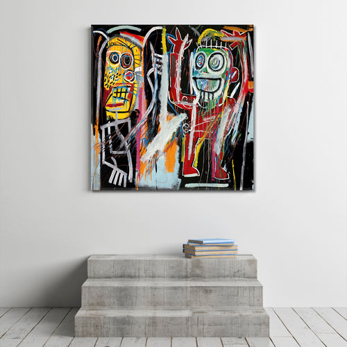 CHAOTIC ENEGY  Jean Basquiat Scull UNTITLED HEAD  Graffiti - Square Panel