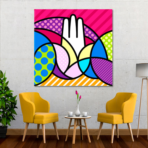 HAMSA HAND Sacred Geometry Modern Pop Art Religious Symbol