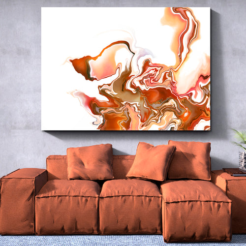 Brown Orange Mix Abstract Wavy Forms Futuristic Pattern