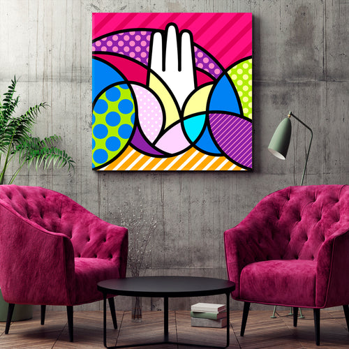 HAMSA HAND Sacred Geometry Modern Pop Art Religious Symbol