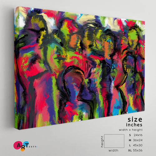 MEETING PEOPLE Modern Abstract Colorful Painting