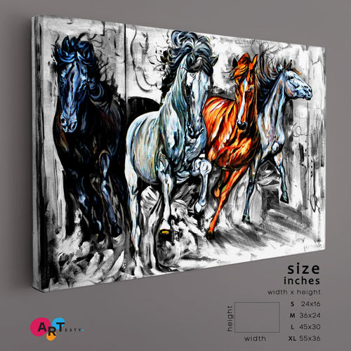 Running Horses Wildlife Decorative Pattern Abstract