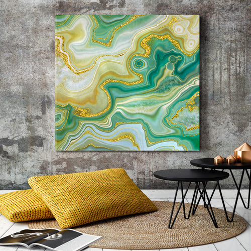 GREENERY Abstract Swirls of Marble Yellow-green Shade