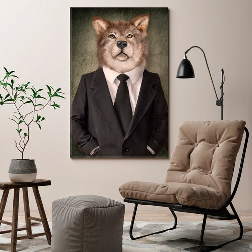 Wolf Man Animal Head Poster