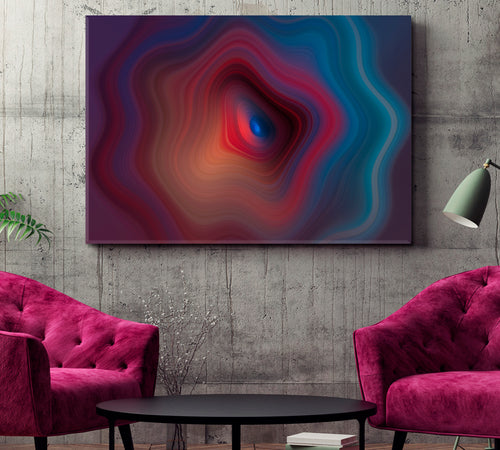 Rainbow Graphic Circular Waves Abstract Gradient Modern Artwork