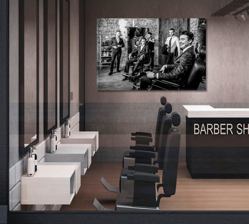 Elegant Man Barbershop Black-white