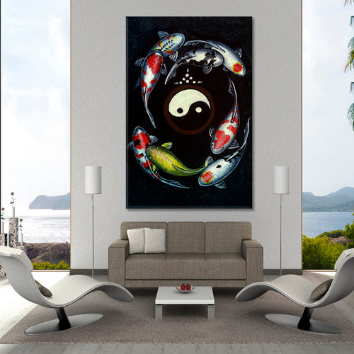 Koi Fish Yin Yang Art Painting