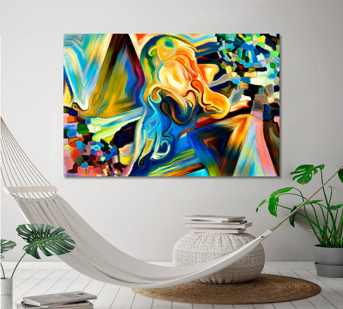Human and Geometric Forms Collection Abstract Colorful Allegory