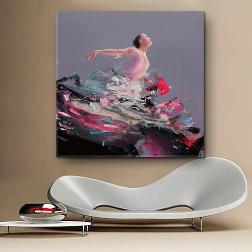 COLORS FLIGHT Ballerina Unique Abstract Contemporary Art Drip Paint -S