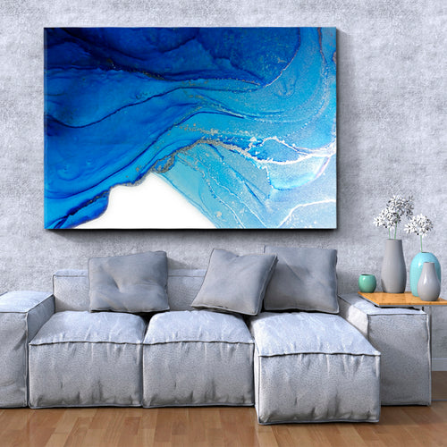 FROST AND WINTER Marble Shades Blue Tornado Abstract Fluid