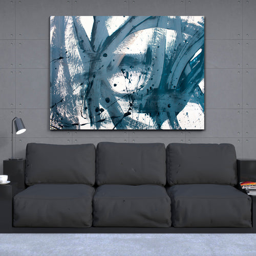 Gray On White Contemporary Abstract Artistic Brush Stroke Painting