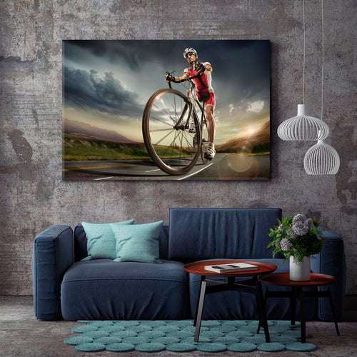 Road Cyclist Sport Active Lifestyle Concept Canvas Print