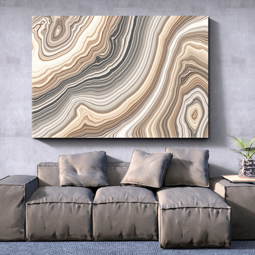 Beige Marble Pattern Curly Veins Abstract Soft Tones