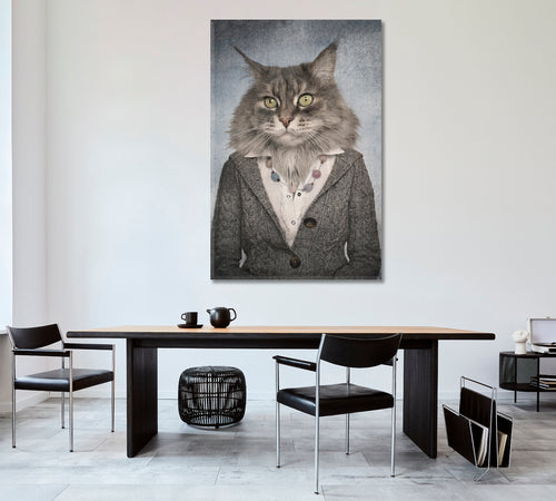 OFFICE CAT Stylish Hipster Animals Trendy Vintage Style Poster