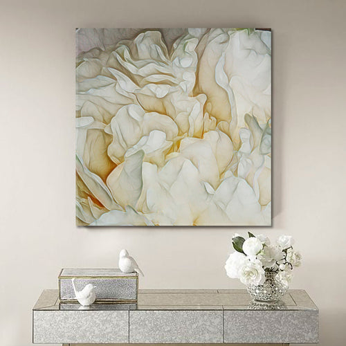 ABSTRACT PETALS Soft Shades Canvas Print - Square