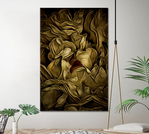 ABSTRACT Peony Flower Petals Pattern Canvas Print - Vertical