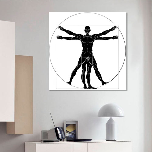 VITRUVIAN MAN Leonardo Da Vinci Style | Square