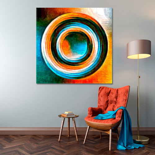CIRCLE Colored Lines Abstract Shapes Modern Art
