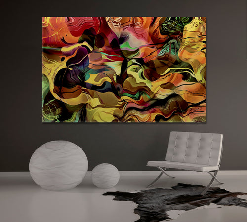 Abstract Colorful Wavy Spirals