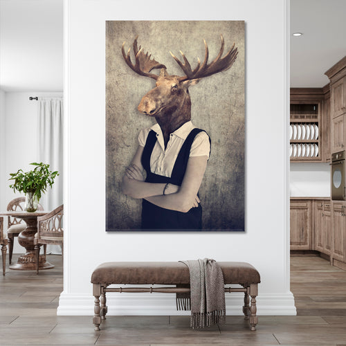 STYLISH HIPSTER ANIMALS Vintage Style Poster