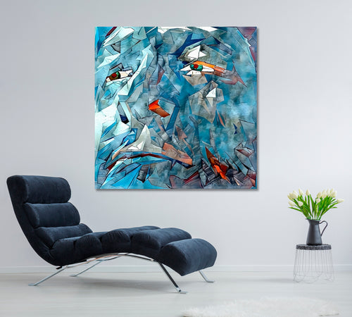 ICE MAN FACE Modern Abstract Painting
