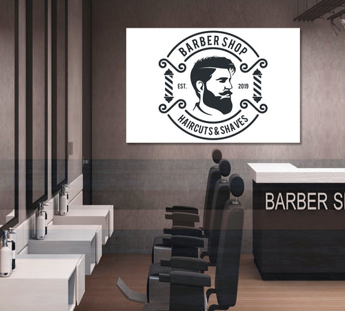 MAN BEAUTY Barbershop Salon Black And White