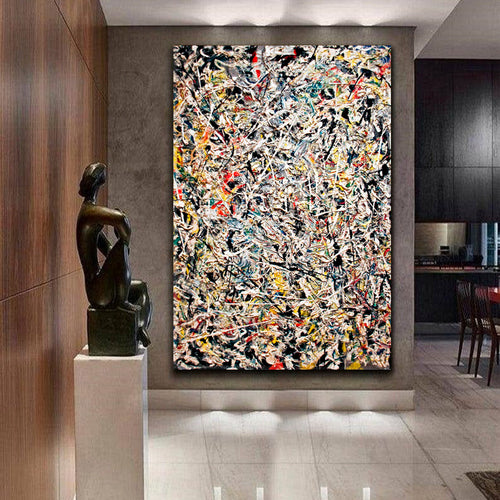 WHITE LIGHT Jackson Pollock Style Abstract Art Famous Replica