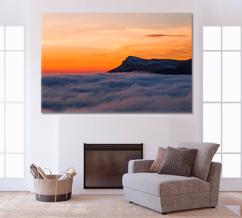 SUN ROSE ABOVE THE CLOUDS Sky Hill Beautiful Landscape Canvas Print