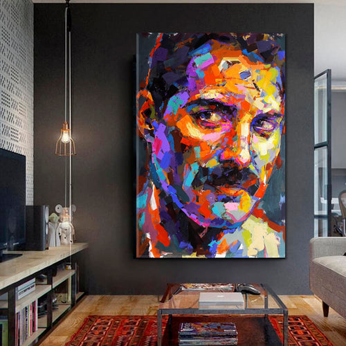 FREDDIE  Freddie Mercury Abstract Portrait Fine Art  - Vertical 1 panel