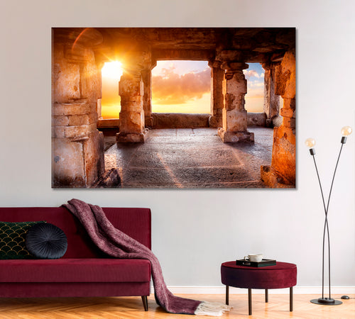 Ancient Temple with Columns Wall Art Canvas Print