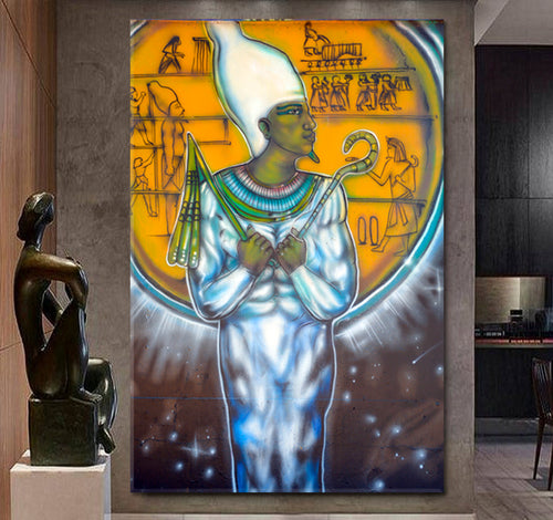 Egyptian God Atum Popular Urban Graffiti San Diego CA USA  Canvas Print - Vertical