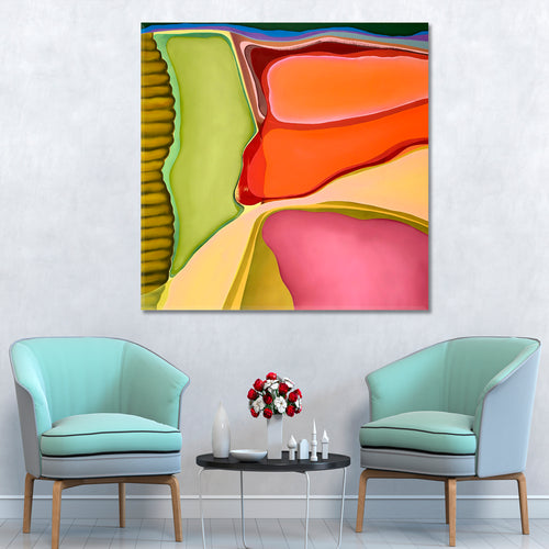 ABSTRACT Vibrant Swirling Multiple Layers Shapes Planes Composition