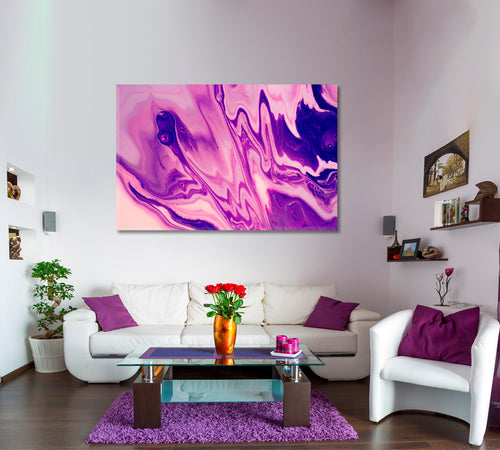 FUCHSIA Acrylic Mix Abstract Colorful Marble Splash Fluid