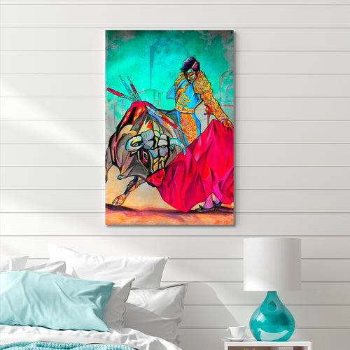 CORRIDA Bull & Bullfighter Cubism Art