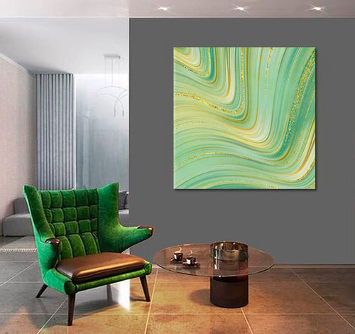 WILD WILLOW GREEN Abstract Luxury Style Swirls of Marble Pattern