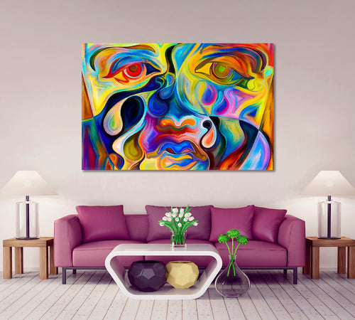 Colors Mood Face and Paint Abstract Design