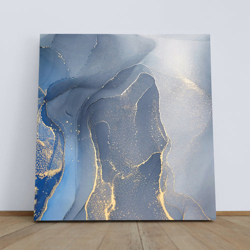 LIGHT BLUE MARBLING Abstract Colorful Modern Art | Square