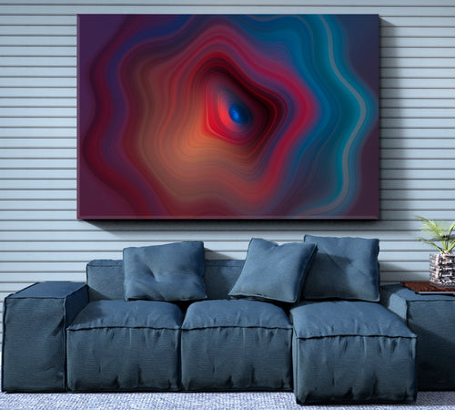 Rainbow Graphic Circular Waves Abstract Gradient Modern Artwork