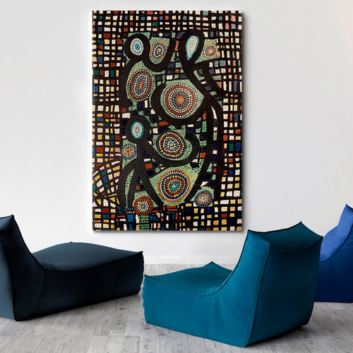 "Your Guessing Pleasure" Boho Style Pattern Abstract Figurative Art