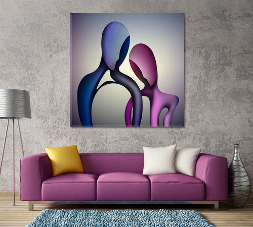 TOGETHER FOREVER Couple in Love Abstract Shapes Modern Art