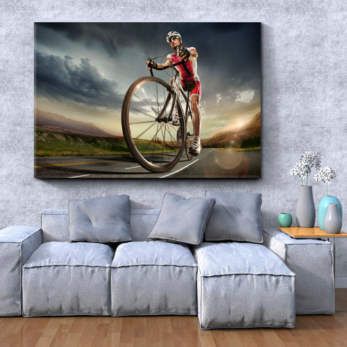 Road Cyclist Sport Active Lifestyle Concept Canvas Print