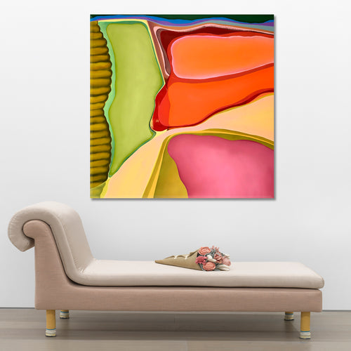 ABSTRACT Vibrant Swirling Multiple Layers Shapes Planes Composition