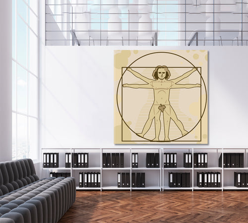Da Vinci Vitruvian Man Abstract Poster
