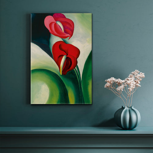 FLAMINGO FLOWER Anthurium Enlarged Flowers Nature Abstract Forms - Vertical