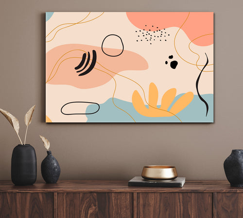 BOHO Abstract Minimal Lines Pastel Terracotta Earth Tones Aesthetic Style