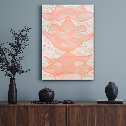 SOFT TENDER CORAL PASTEL Tangle of Lines Forms Color Fields