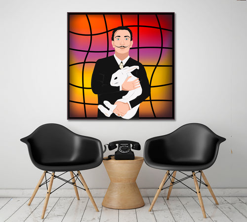 Abstract Portrait Of Salvador Dali With Rabbit