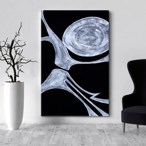 MODERN ABSTRACT EXPRESSIONISM BLACK AND WHITE